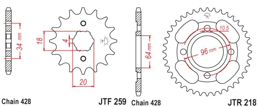 HONDA CG 125 06- 428-134