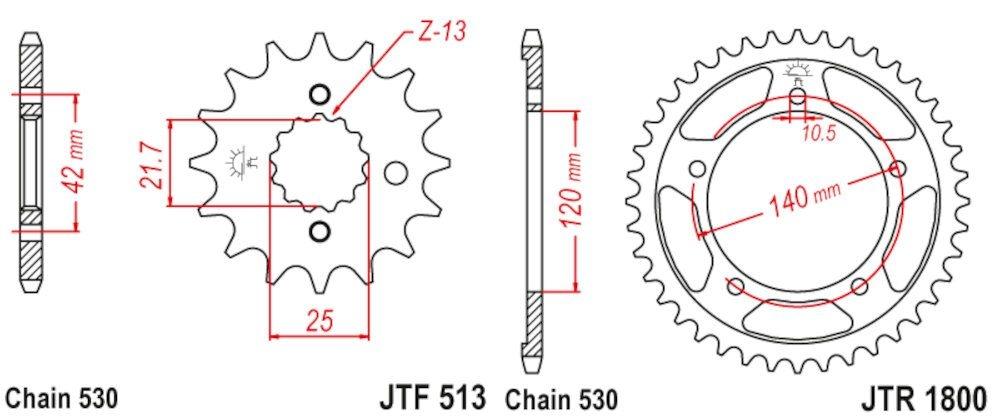 Kit de transmisión Suzuki Bandit 1250 2007-2014 530-120