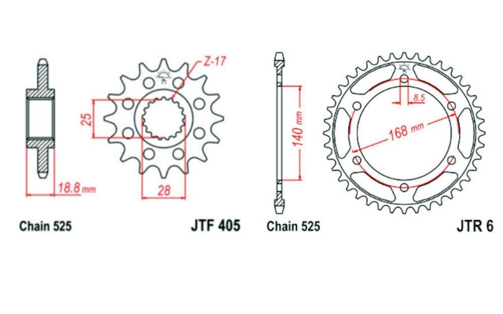 BMW  F800 R 09 - 15 (T. 8.5MM) 525 120