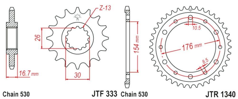 Kit de transmisión Honda CB1000R 2008-2014 530-116