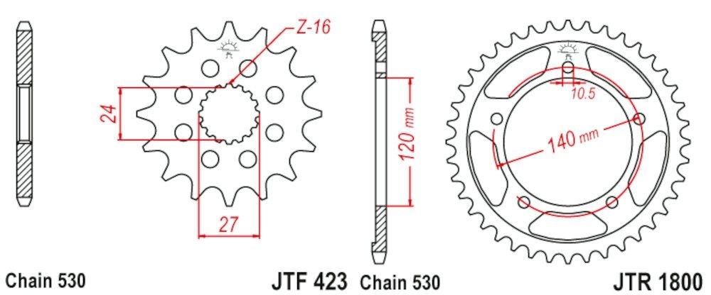 Kit de transmisión Suzuki Hayabusa / B-King 1300 2008-2015 530-118