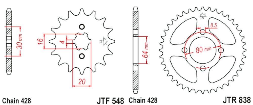 Kit de transmisión Yamaha YBR 125 Custom (43-14)