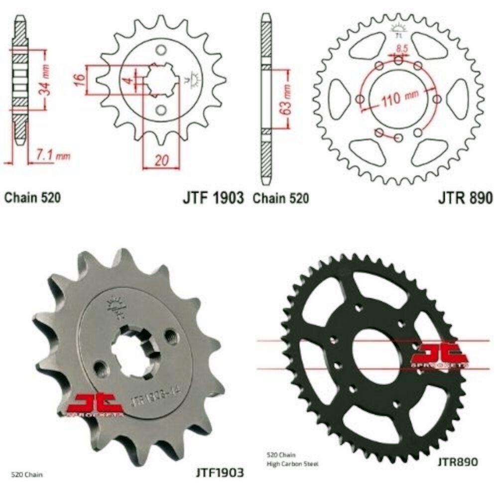 KIT DUKE 125 14 - 16 / RC 125 14 - 20