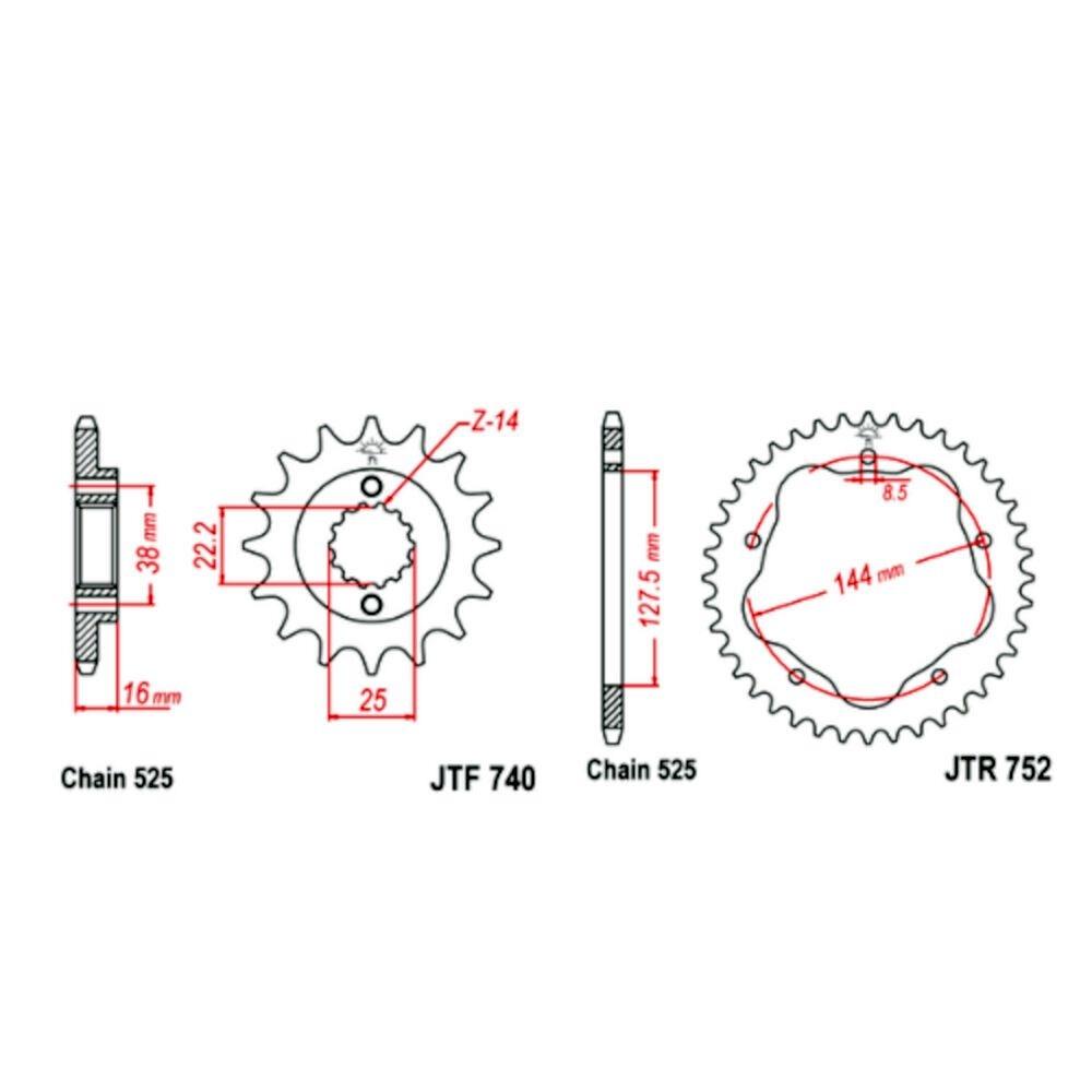 DUCATI 796.1100 HYPERMOTARD 10A12 ACERO 525-110 79