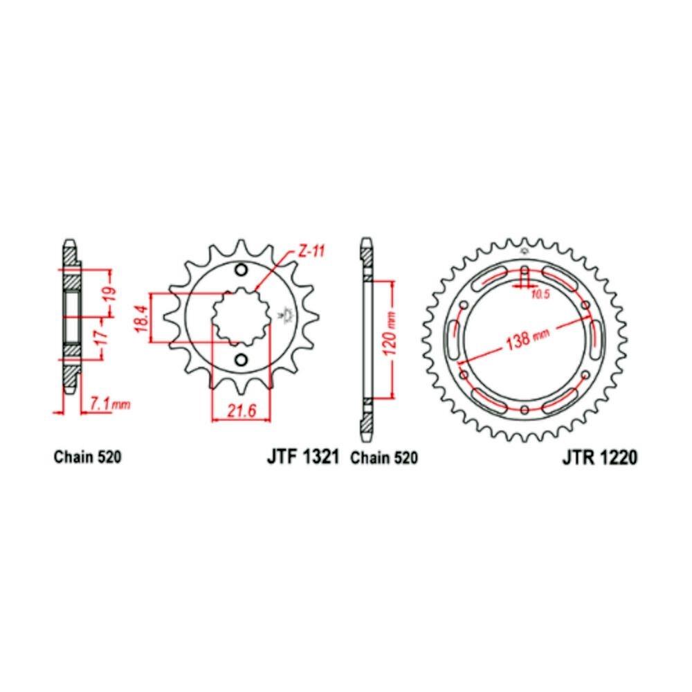 KIT TRANSMISION CBR 300 14-22 / CB 300 15-18