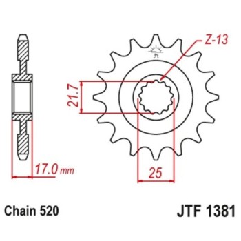 PIÑON CON GOMA JT 1381-15Z 520