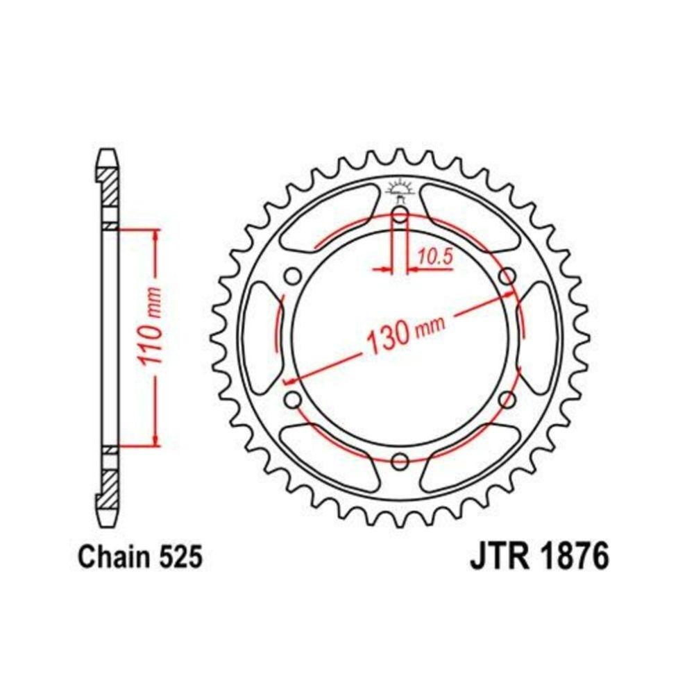 Corona JT Sprockets JTR1876.43   Paso 525   Acero 43 dientes