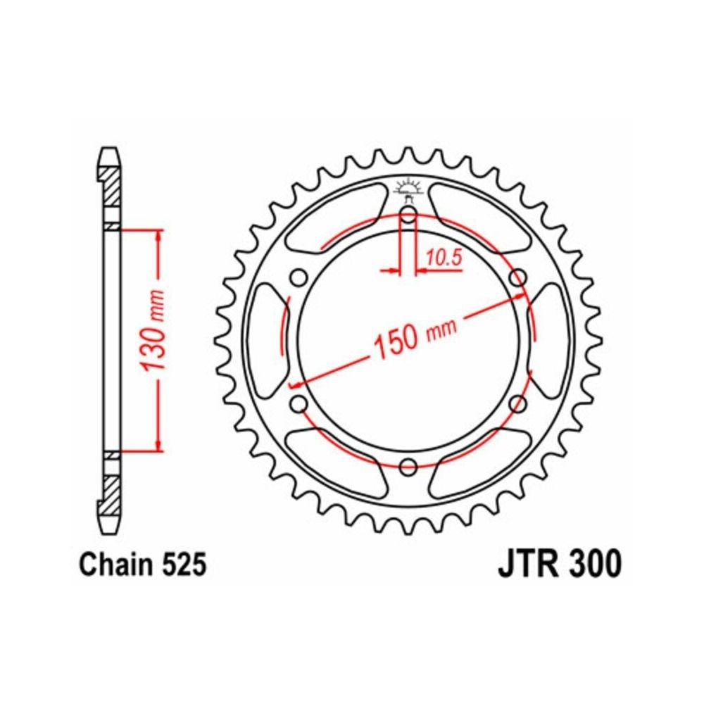 Corona JT Sprockets JTR300 acero 47T paso 525